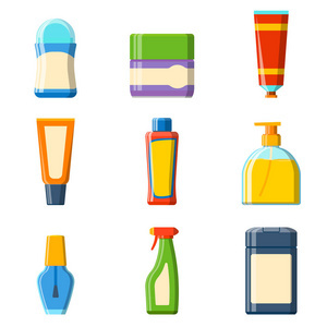 浴淋浴平面樣式圖與現代化衛浴設計 容器、塑料瓶與衛生材料的融合